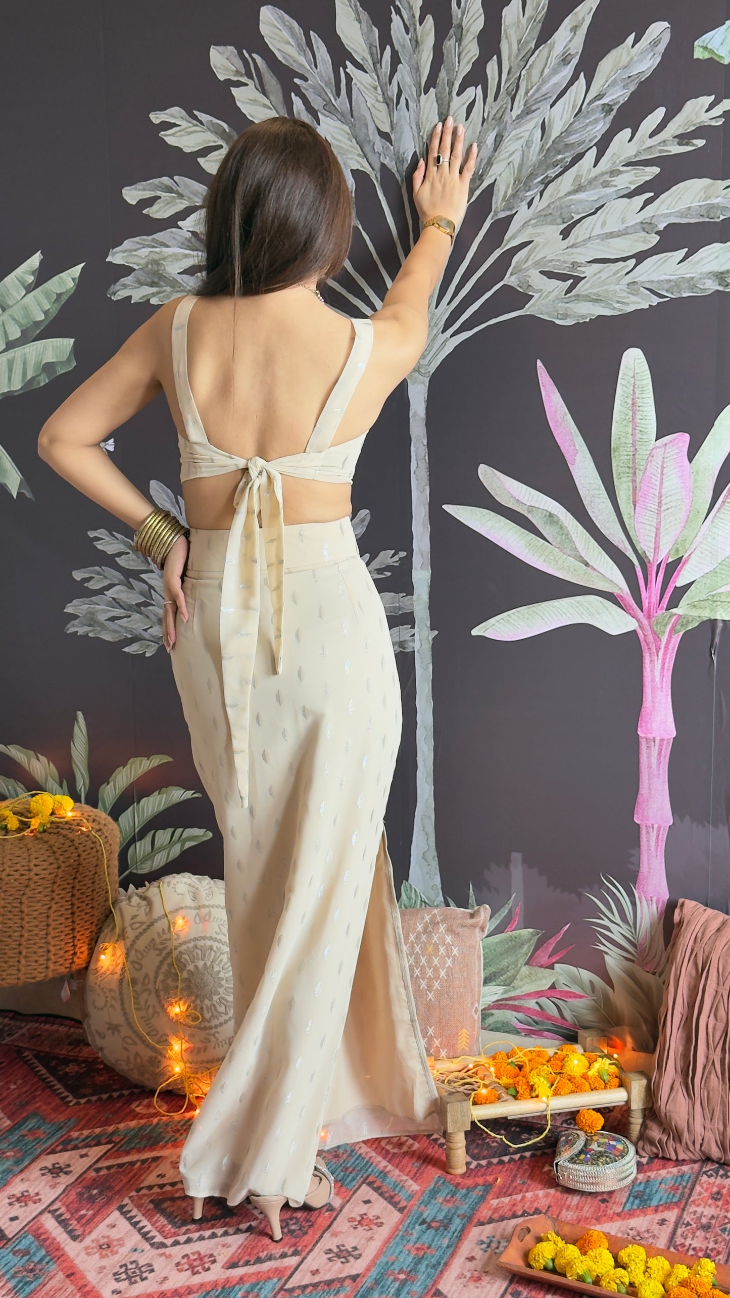 Beige-Silver Festive Set