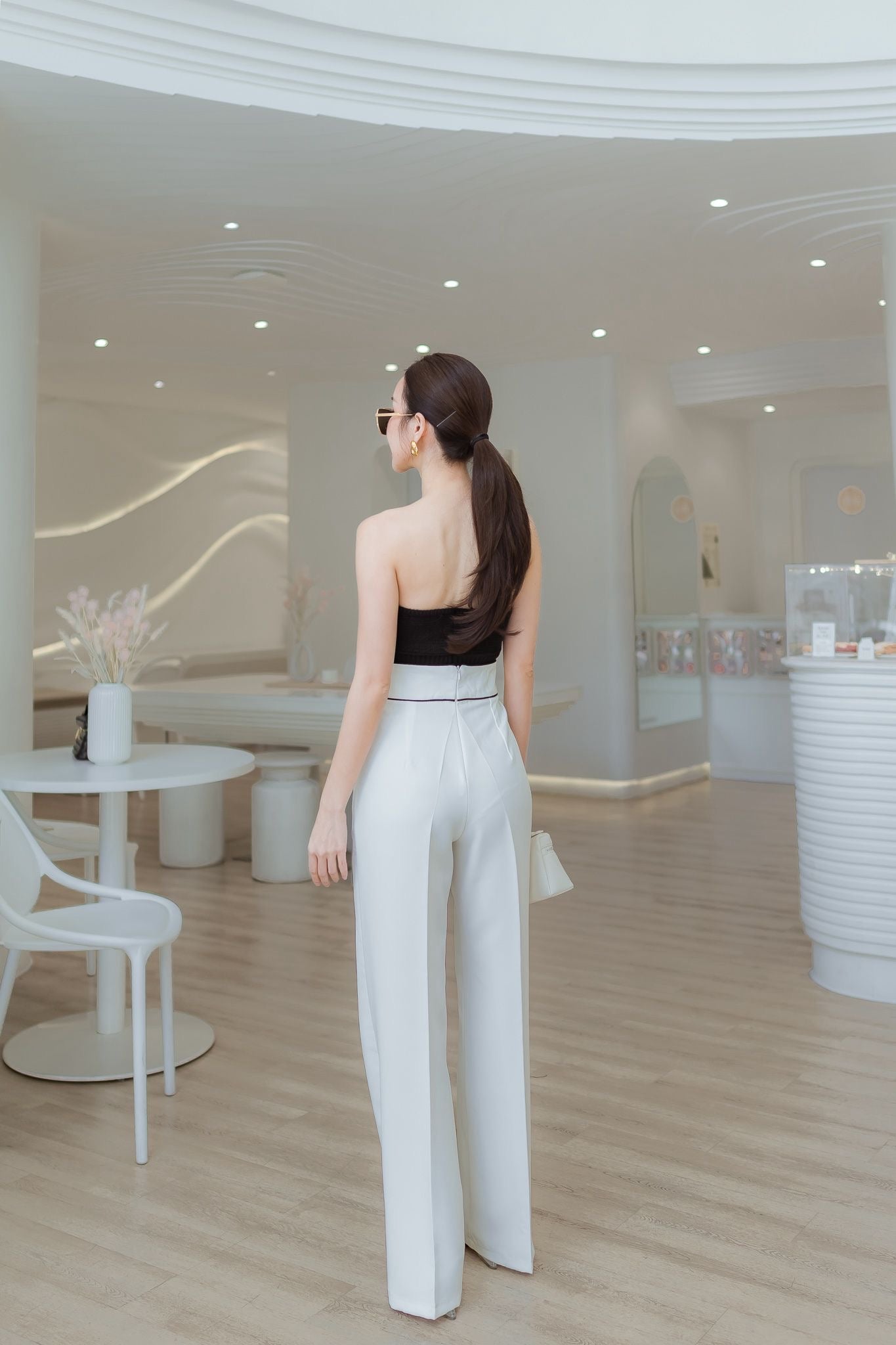 Empire Waist Wide Leg Pants