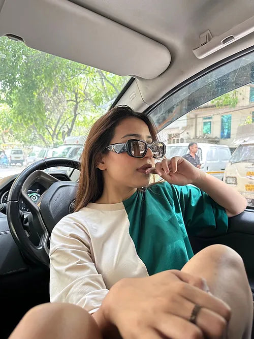 Black Rectangle Framed Sunglasses