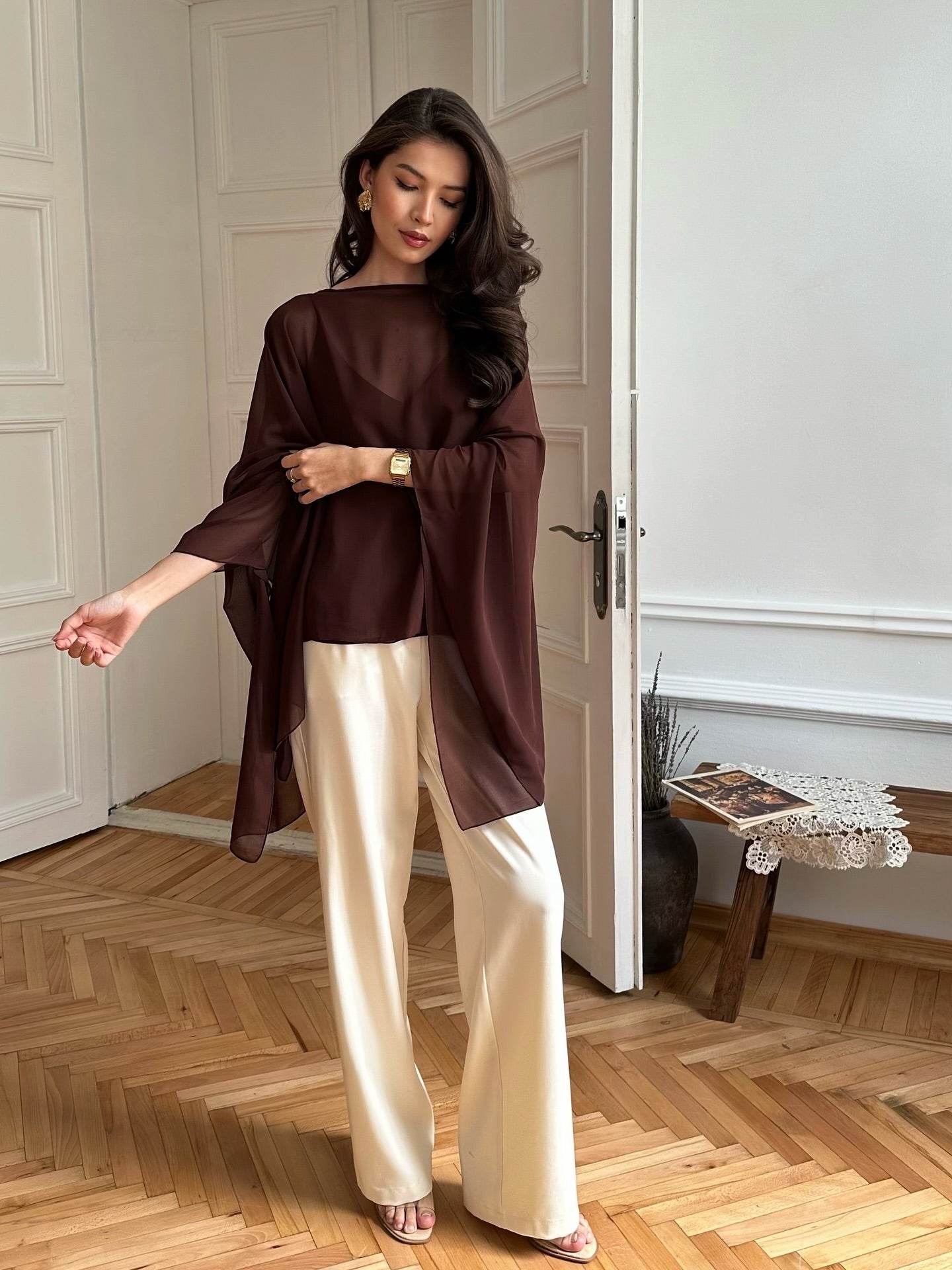 Georgette Cape Top