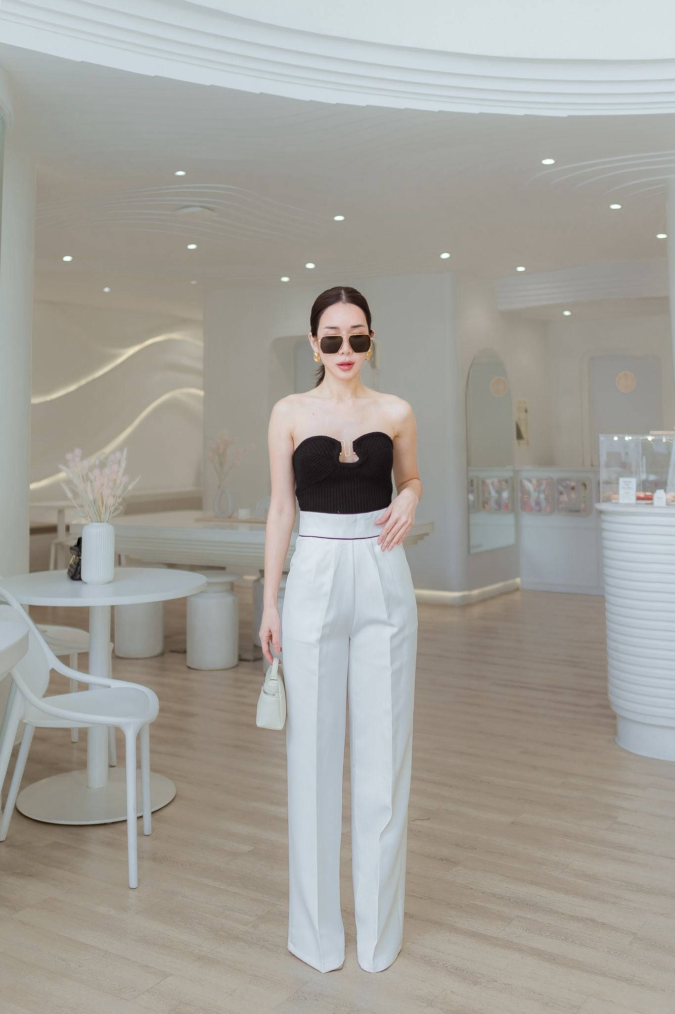 Empire Waist Wide Leg Pants