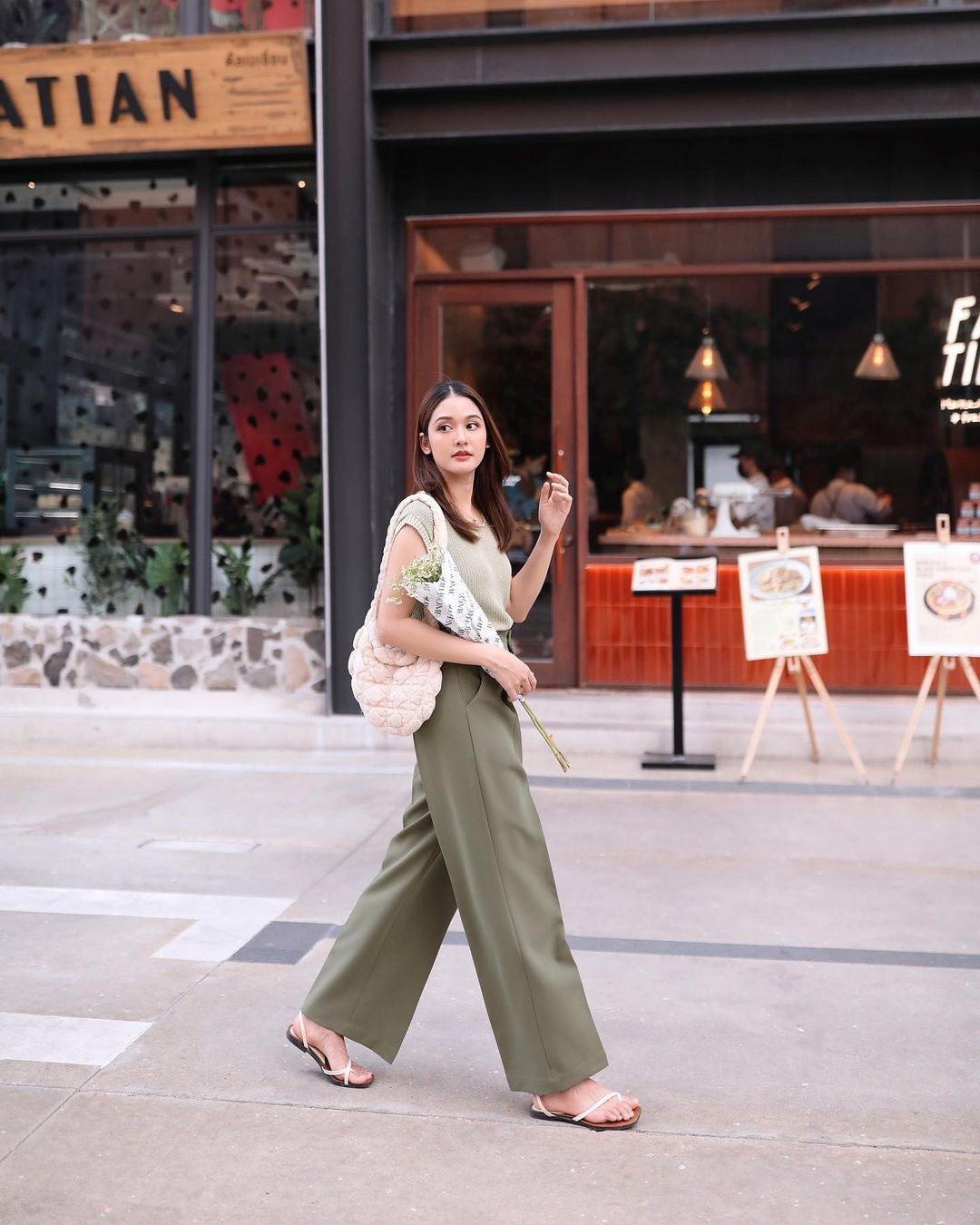 Mint Color Pop Straight Leg Pants