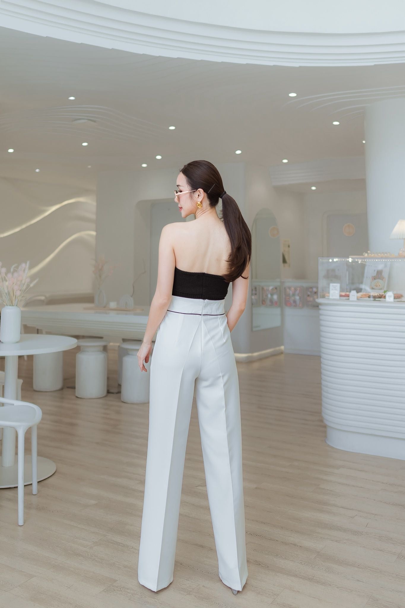 Empire Waist Wide Leg Pants