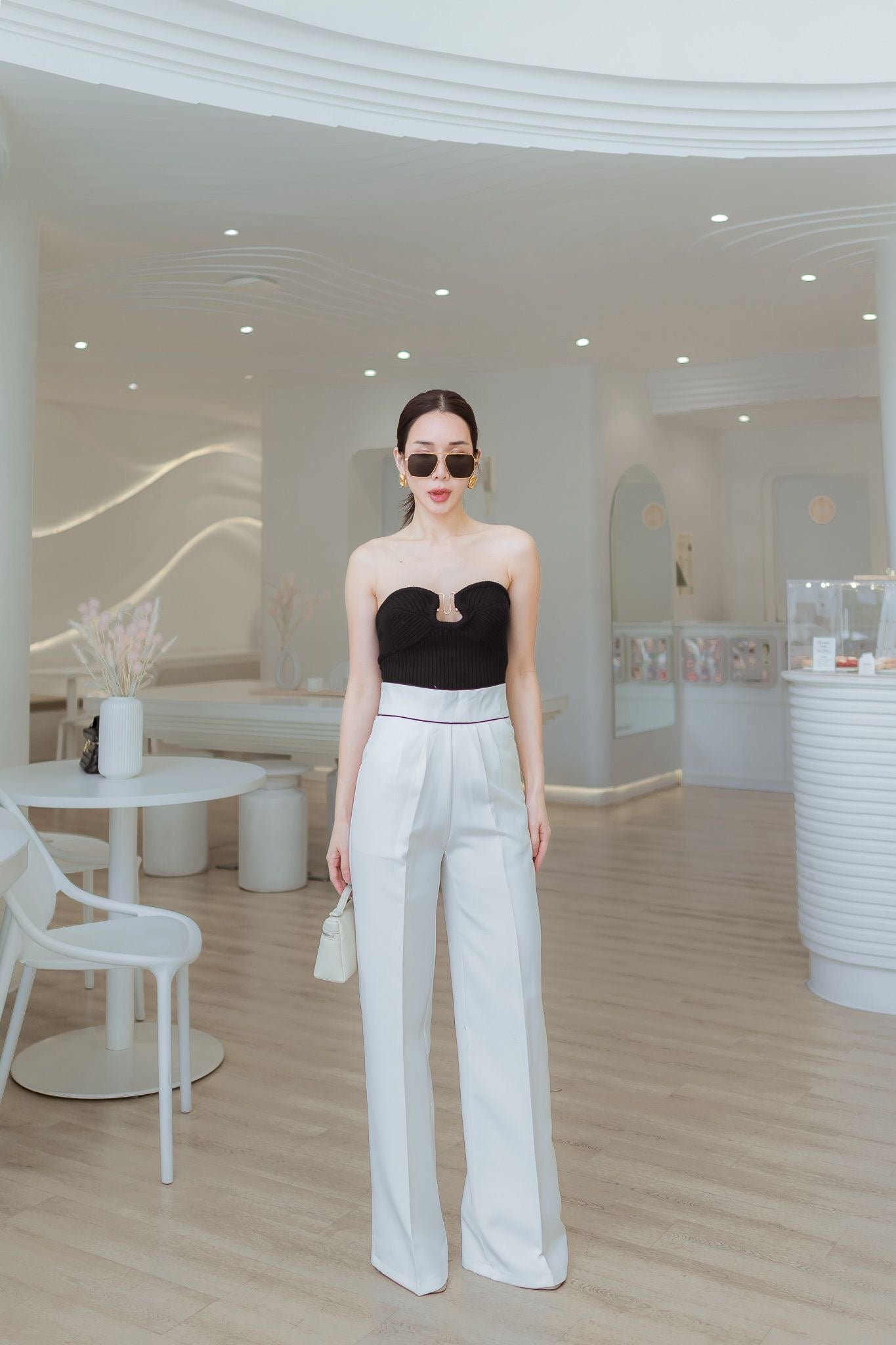 Empire Waist Wide Leg Pants