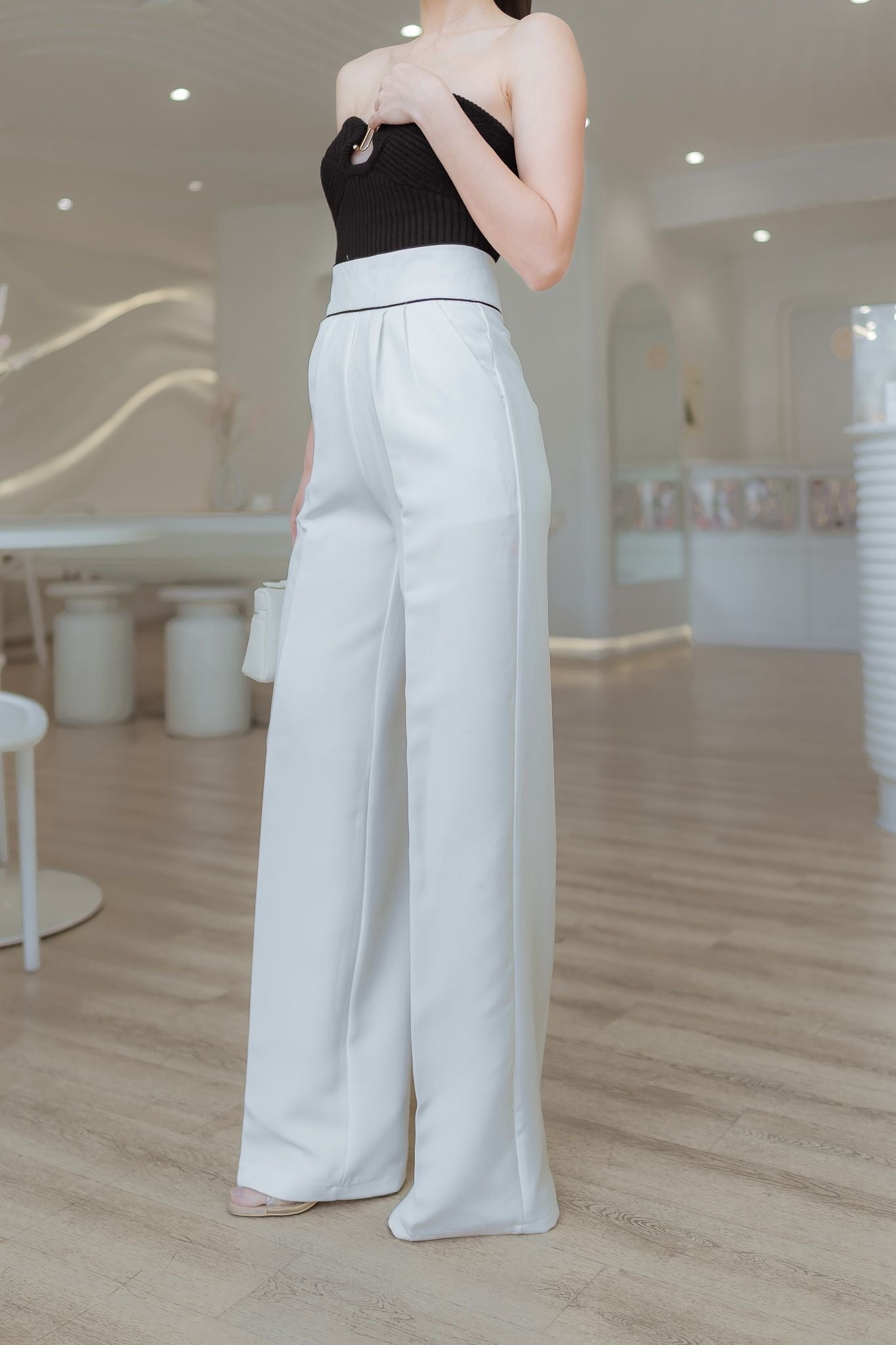 Empire Waist Wide Leg Pants