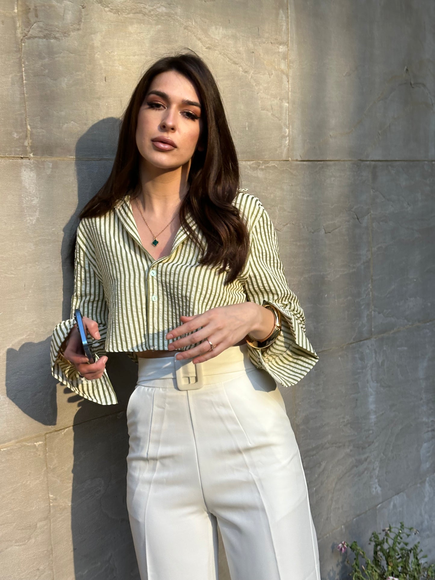Striped Crop Shirt