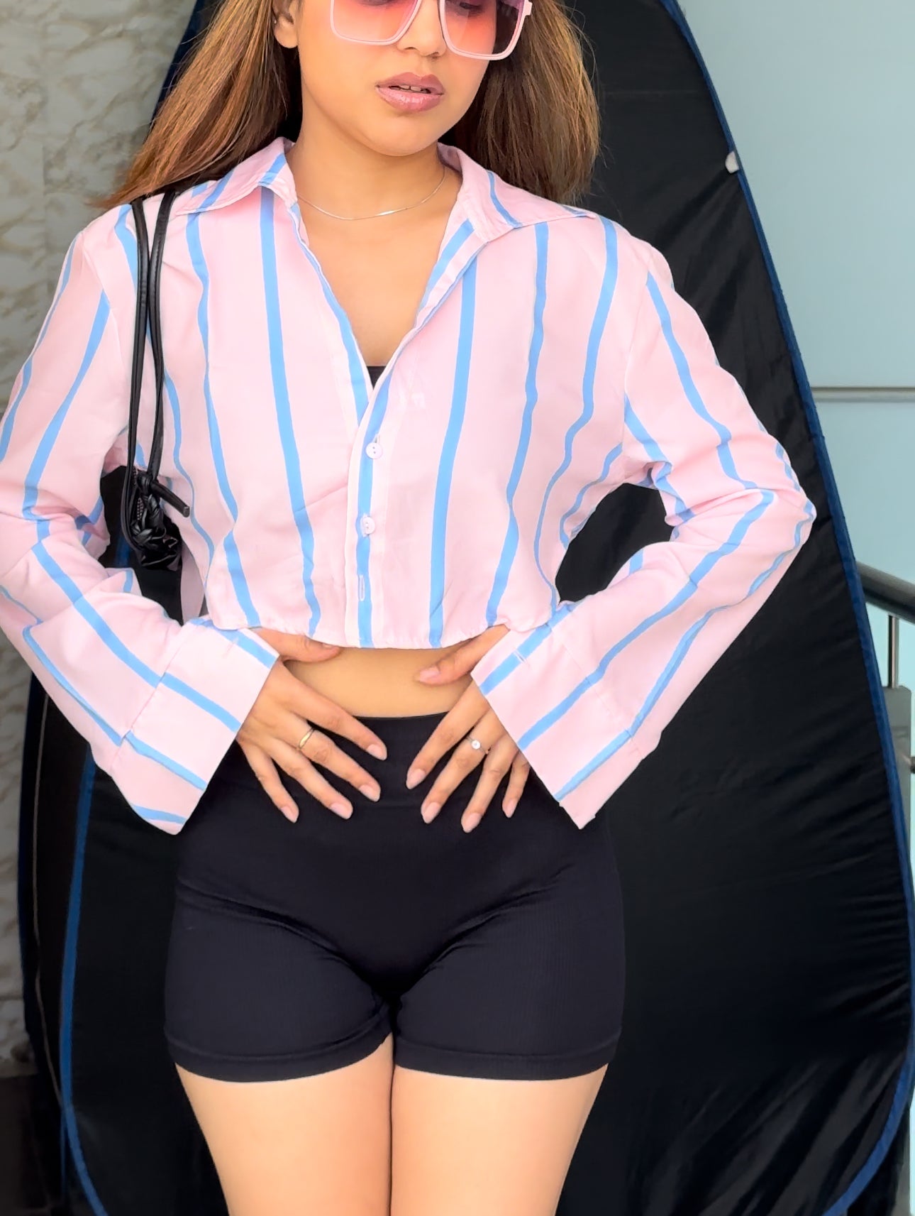 Summer Striped Vibrant Crop Shirts