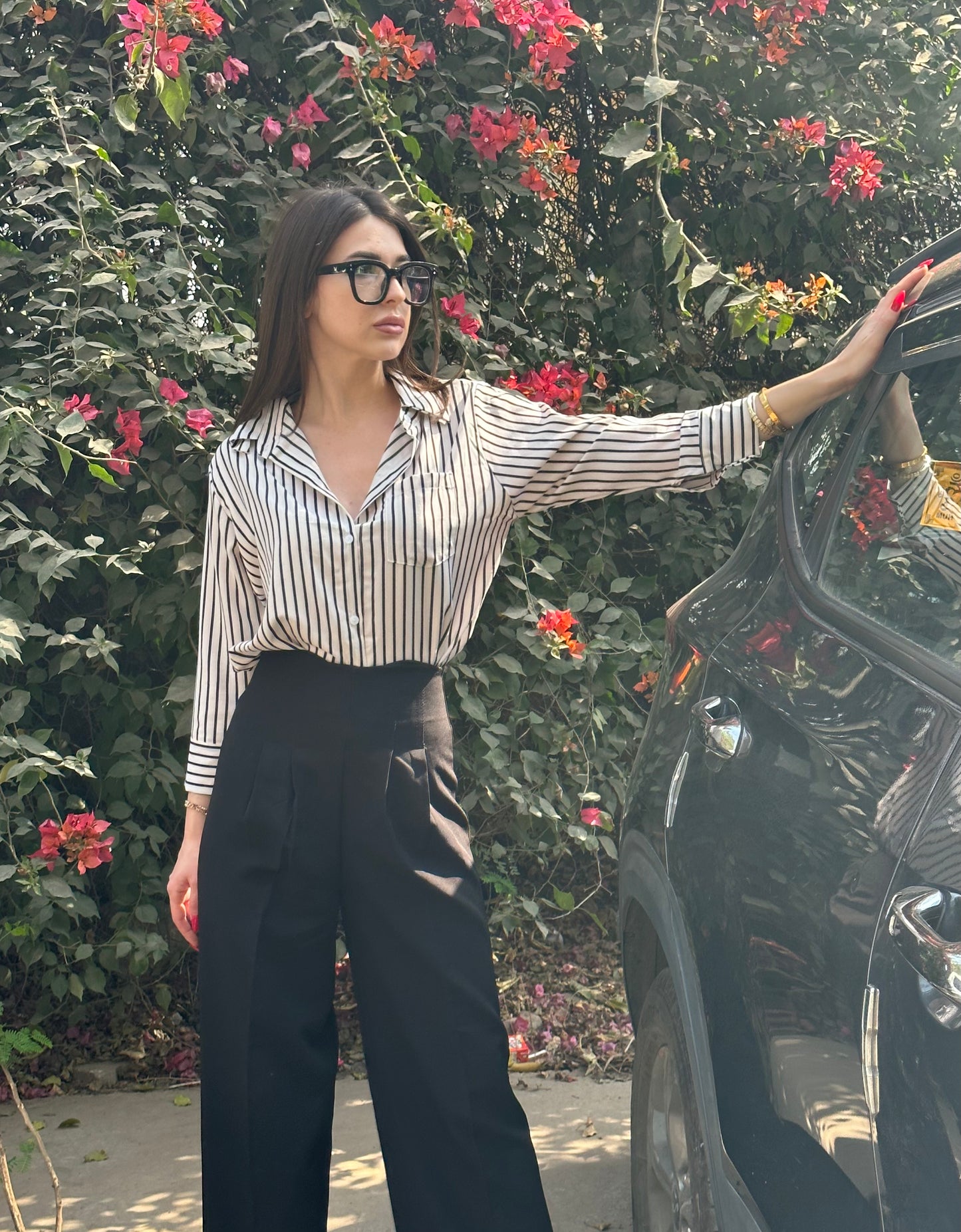 Striped Button Down Corporate Shirt