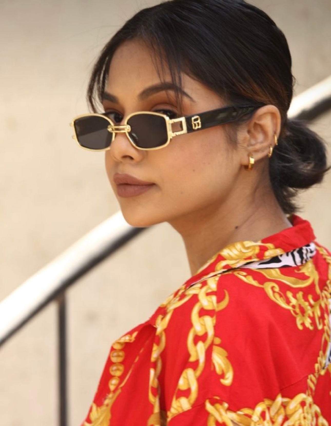 Vintage Framed Rectangle Sunglasses
