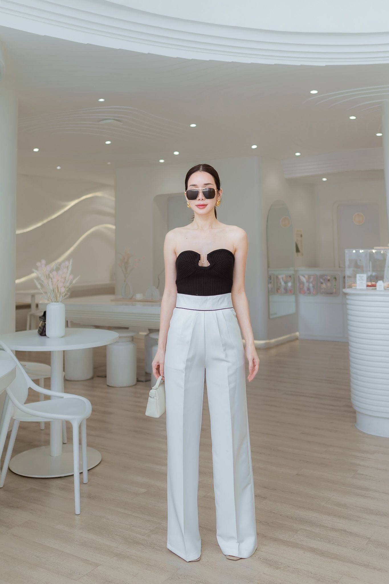 Empire Waist Wide Leg Pants