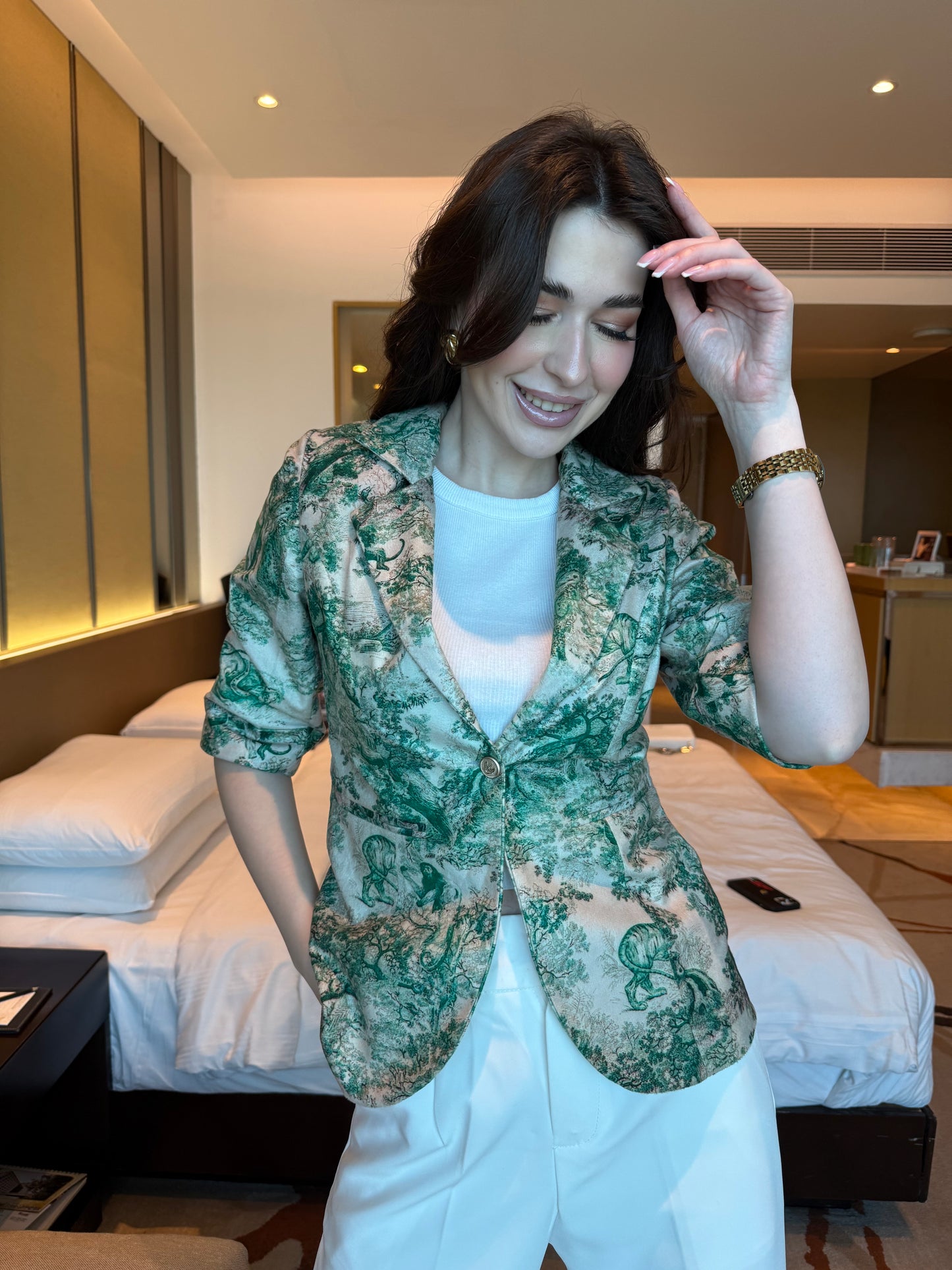 Classic Velvet 3/4th Sleeve Blazer