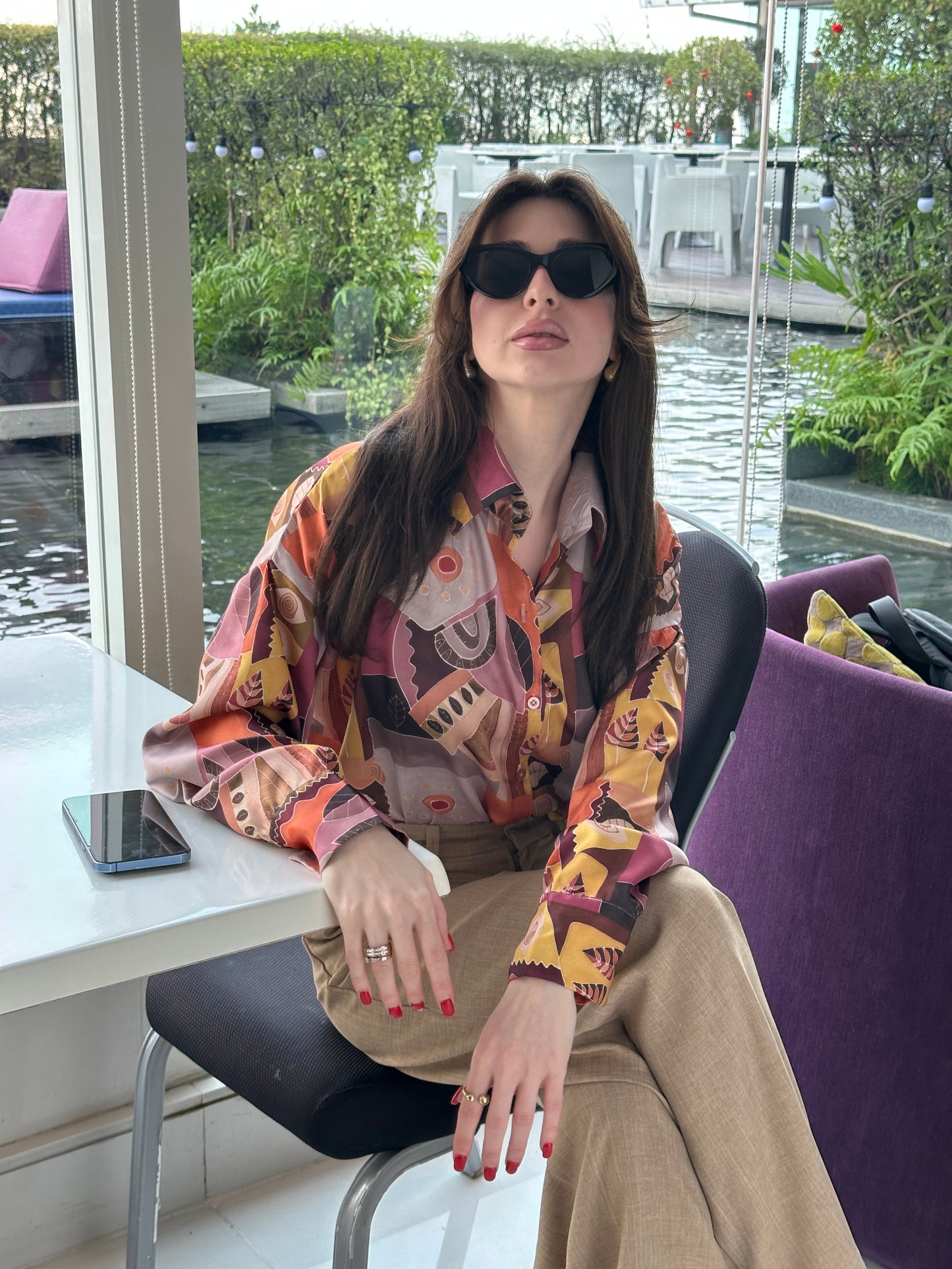 Satin Modern Print Shirt