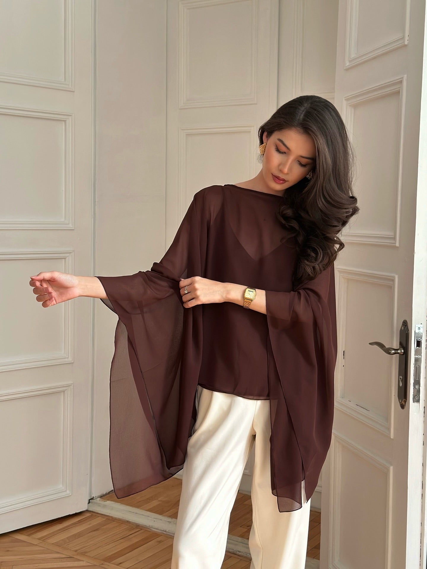 Georgette Cape Top