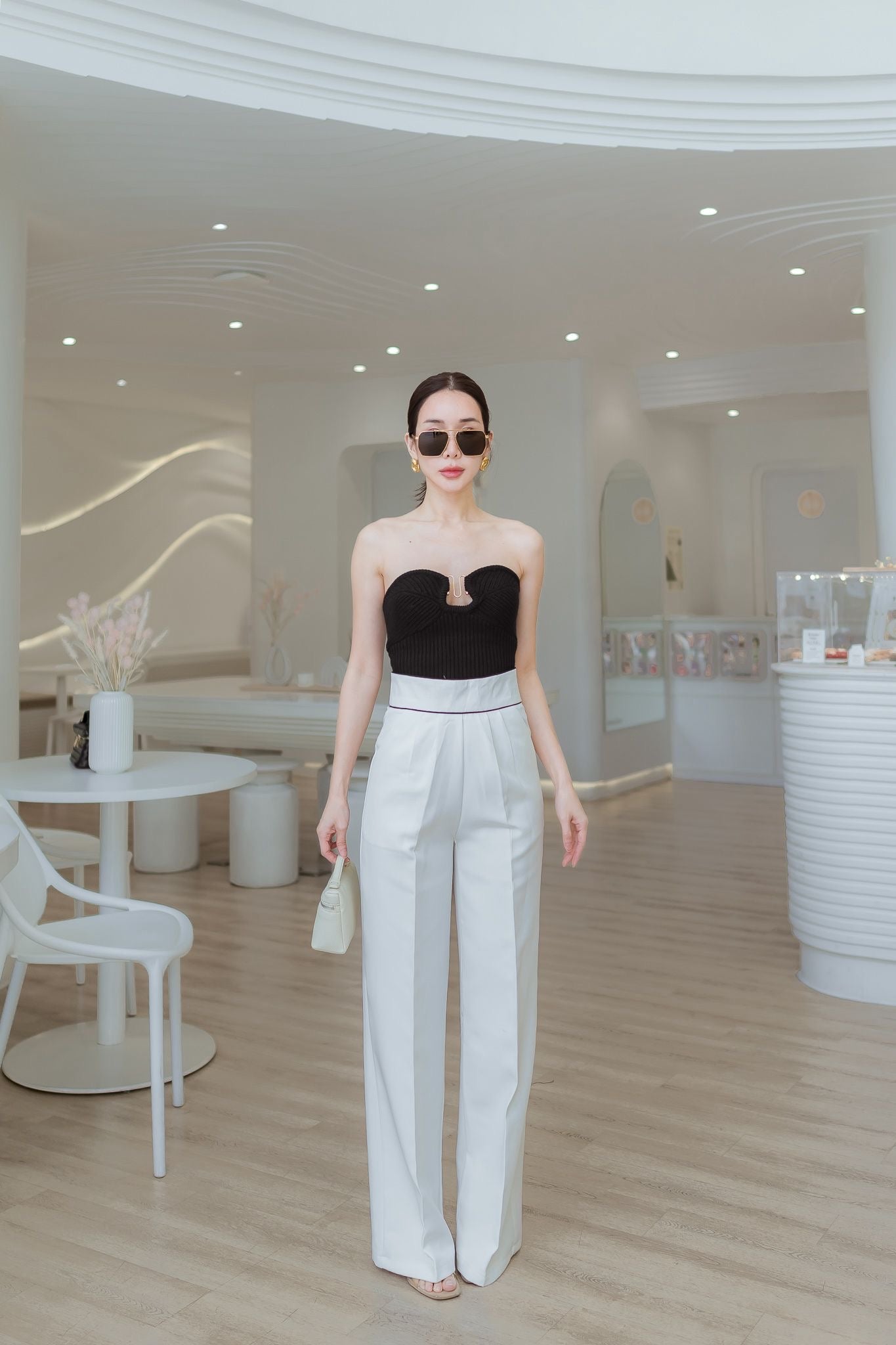 Empire Waist Wide Leg Pants