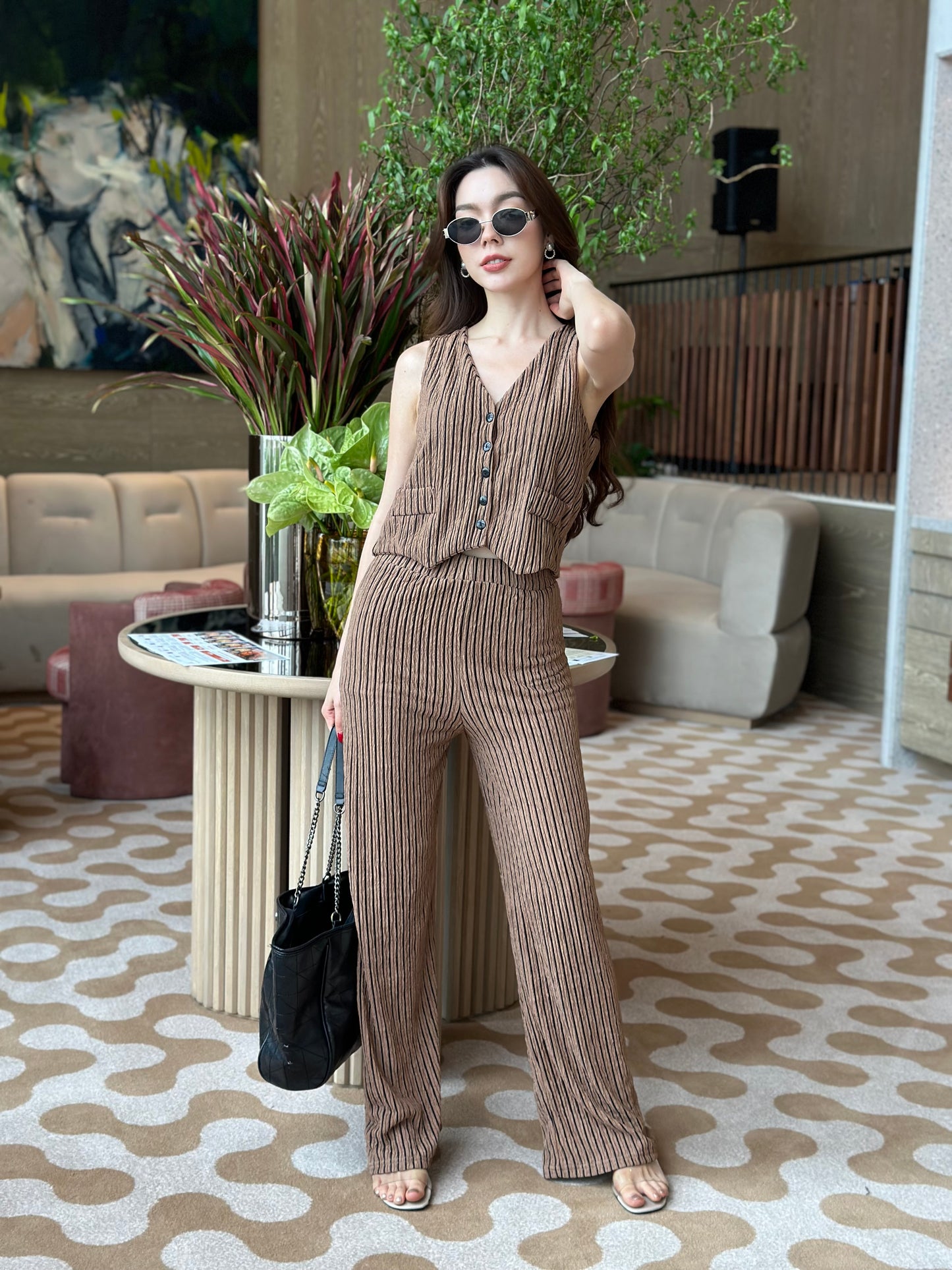 Vintage Stripes Corporate Vest Co-ords