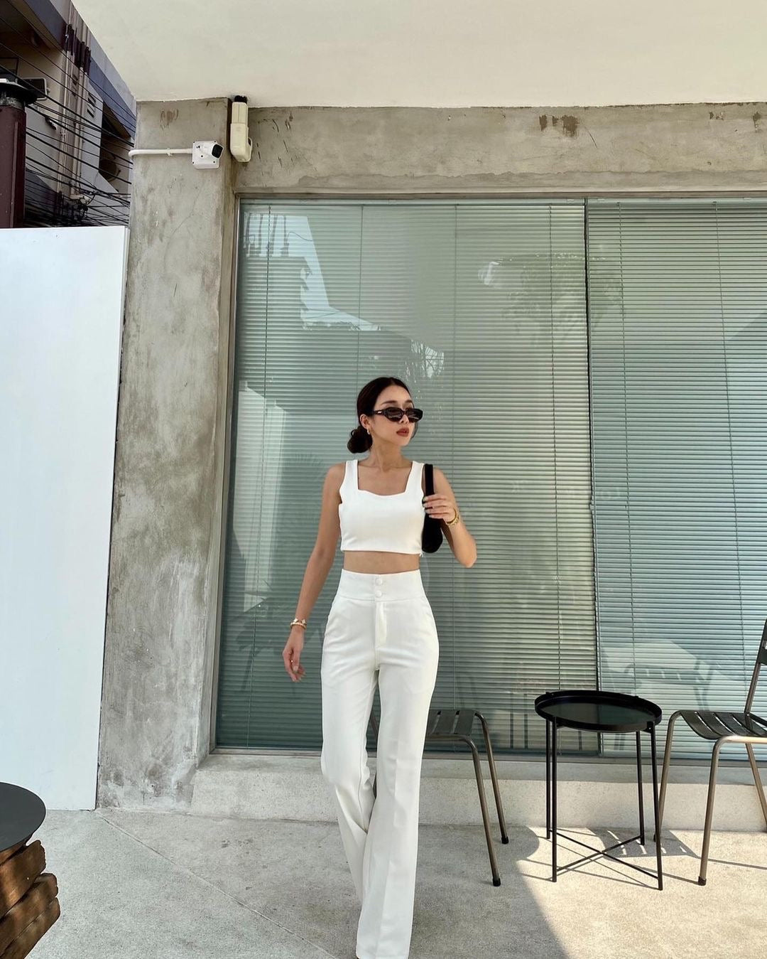 Double Button High Waist Pants