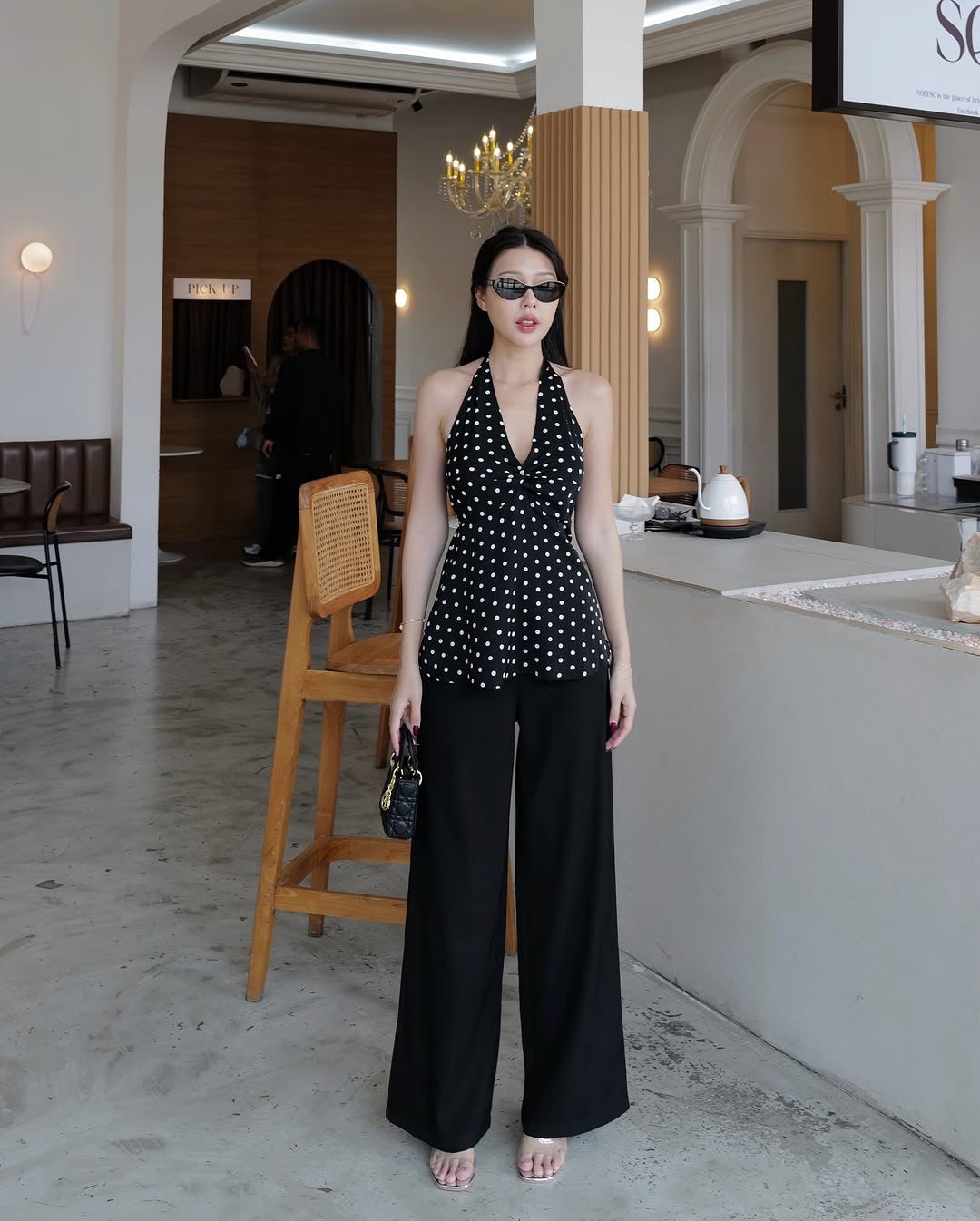 Polka-Dots Halter Neck Top