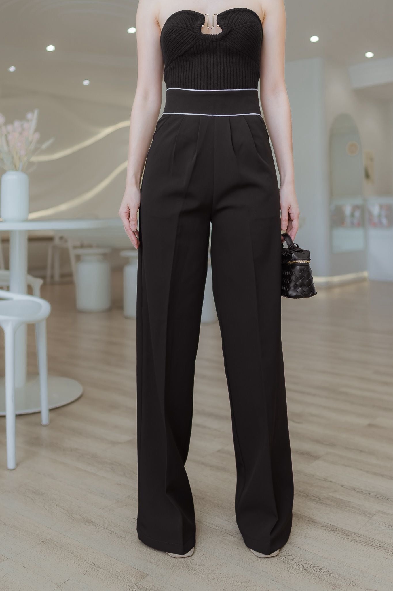 Empire Waist Wide Leg Pants