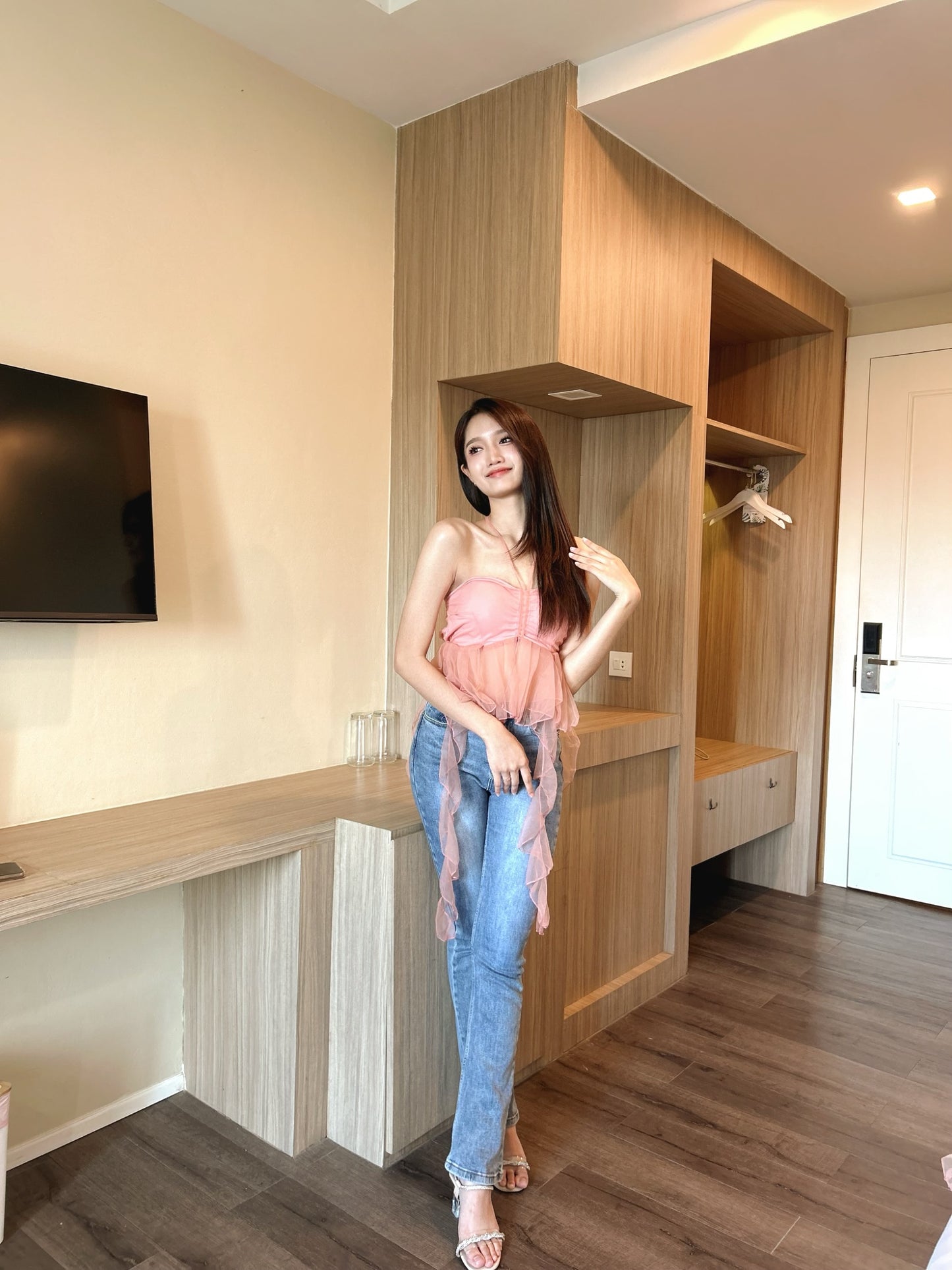 Organza Frill Padded Top