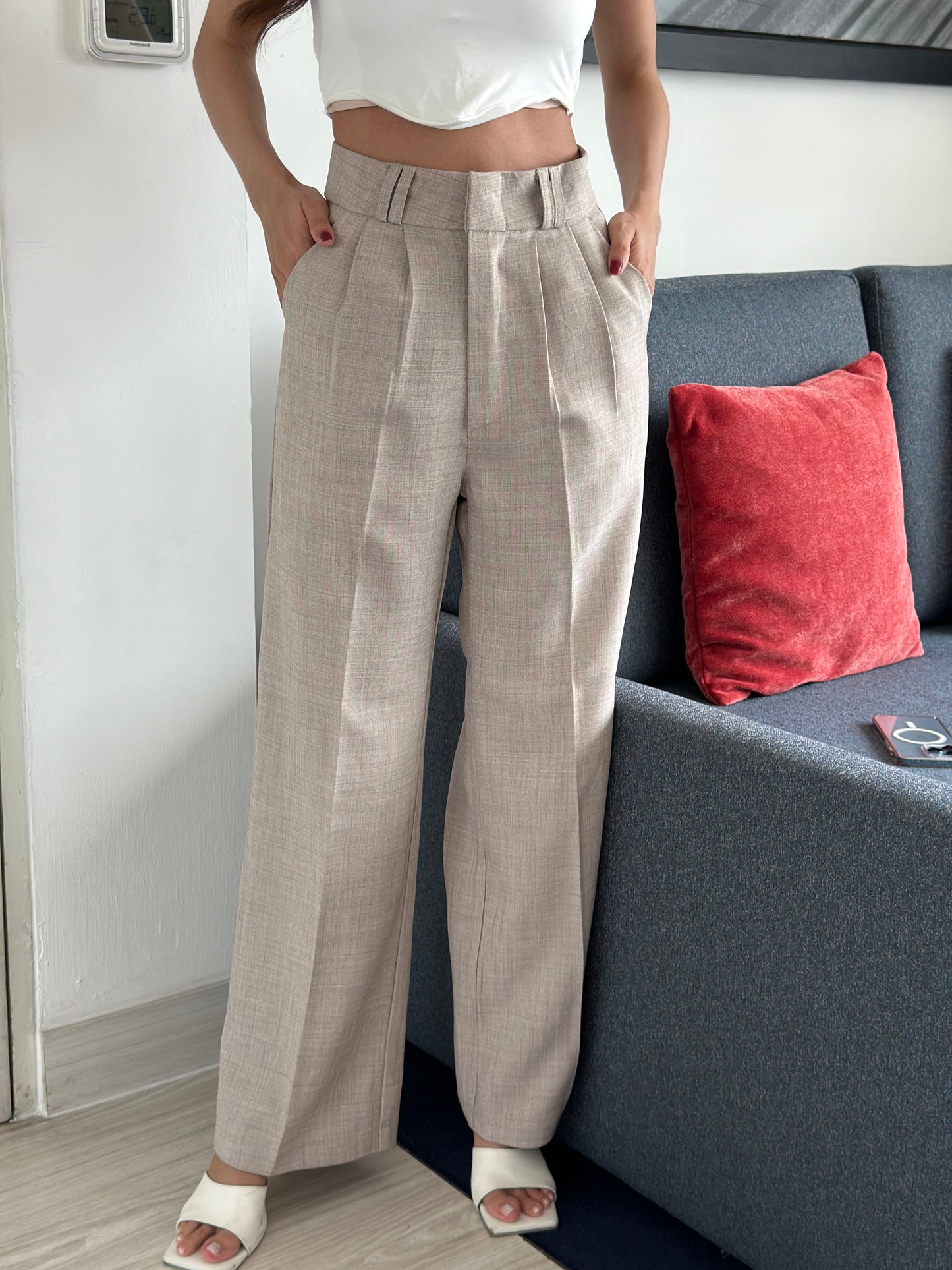 Khaki Straight Pants