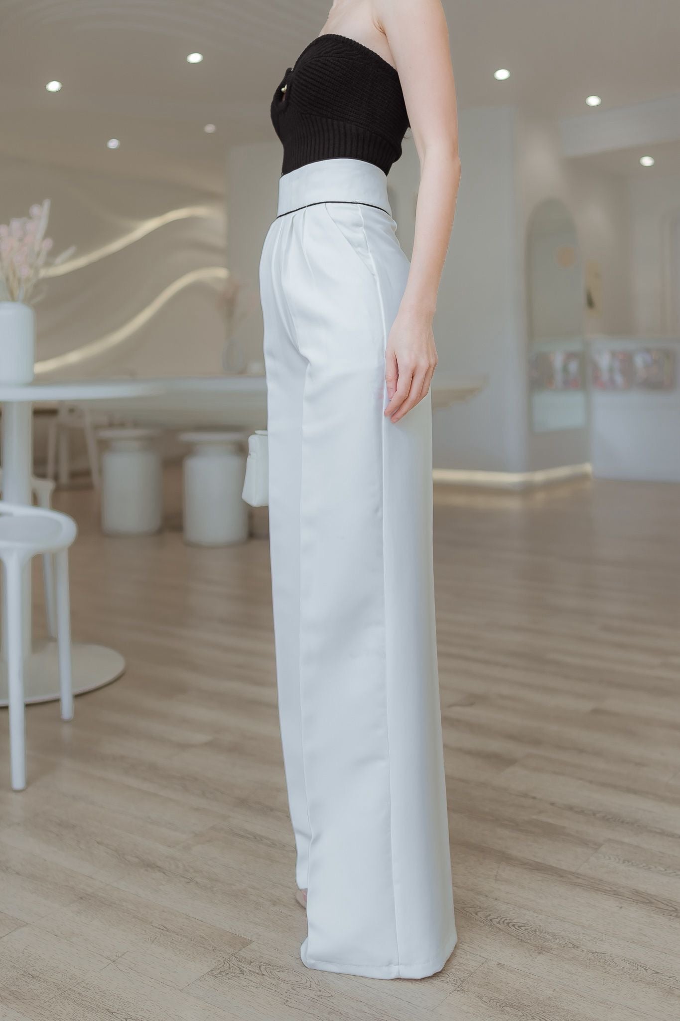 Empire Waist Wide Leg Pants