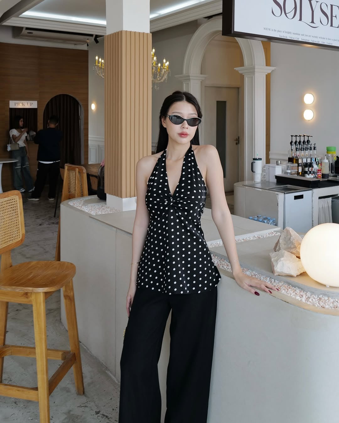 Polka-Dots Halter Neck Top