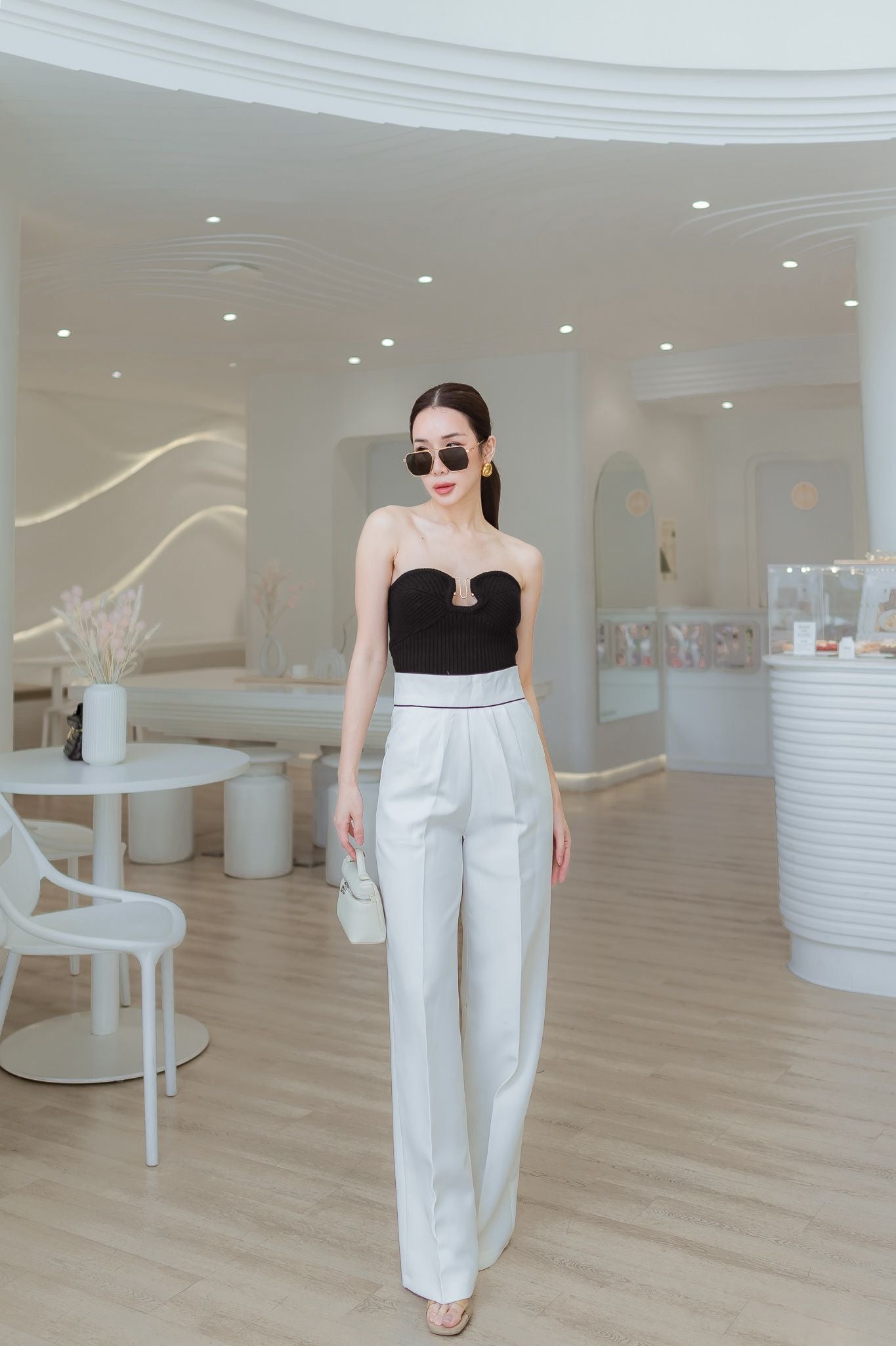 Empire Waist Wide Leg Pants