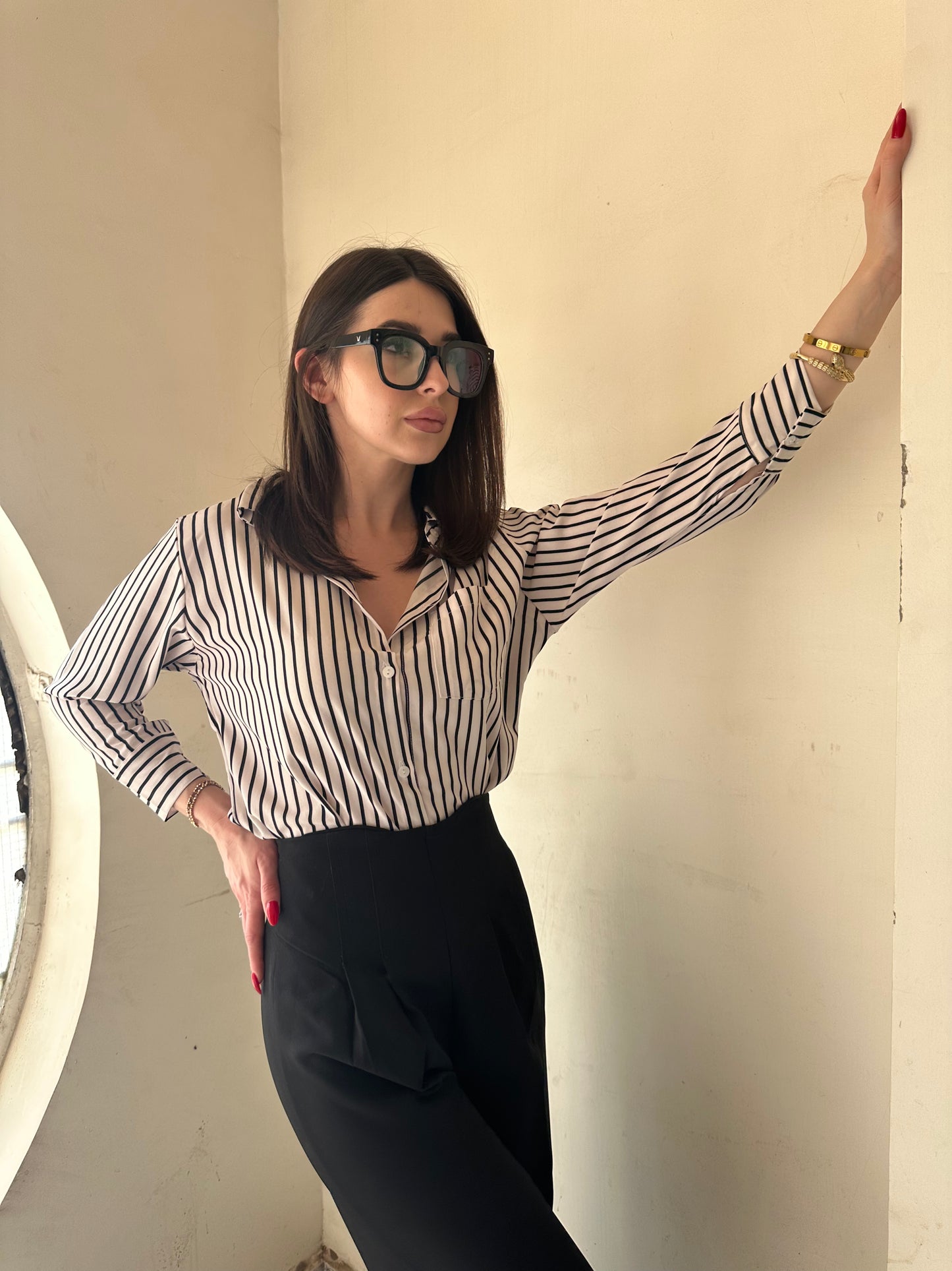 Striped Button Down Corporate Shirt