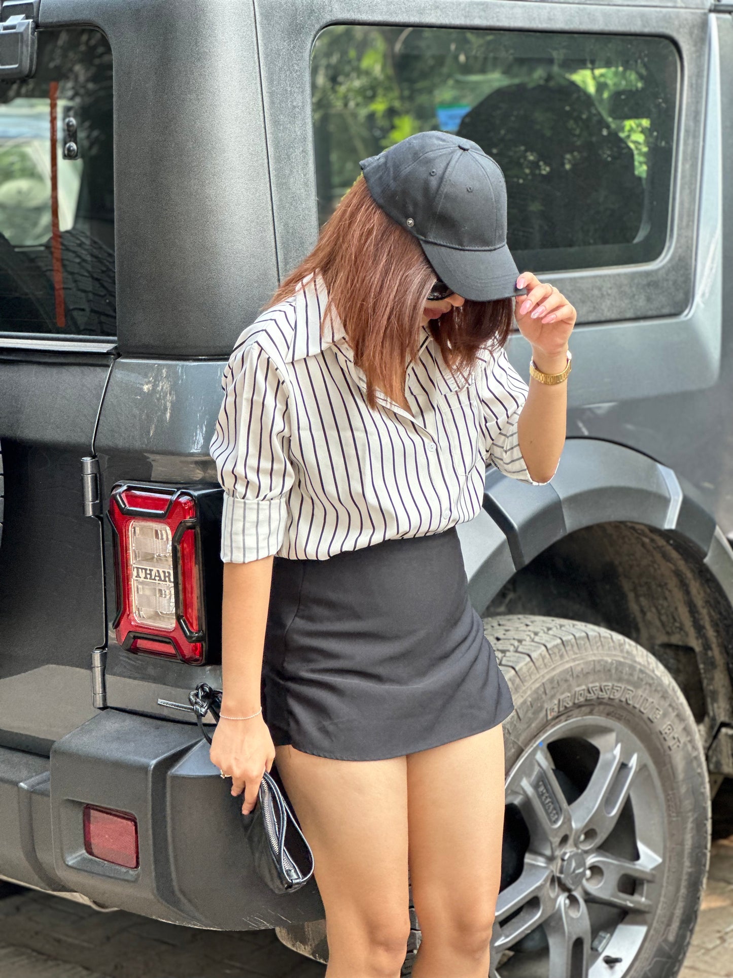 Combo Deal: Striped Shirt With Black Skorts