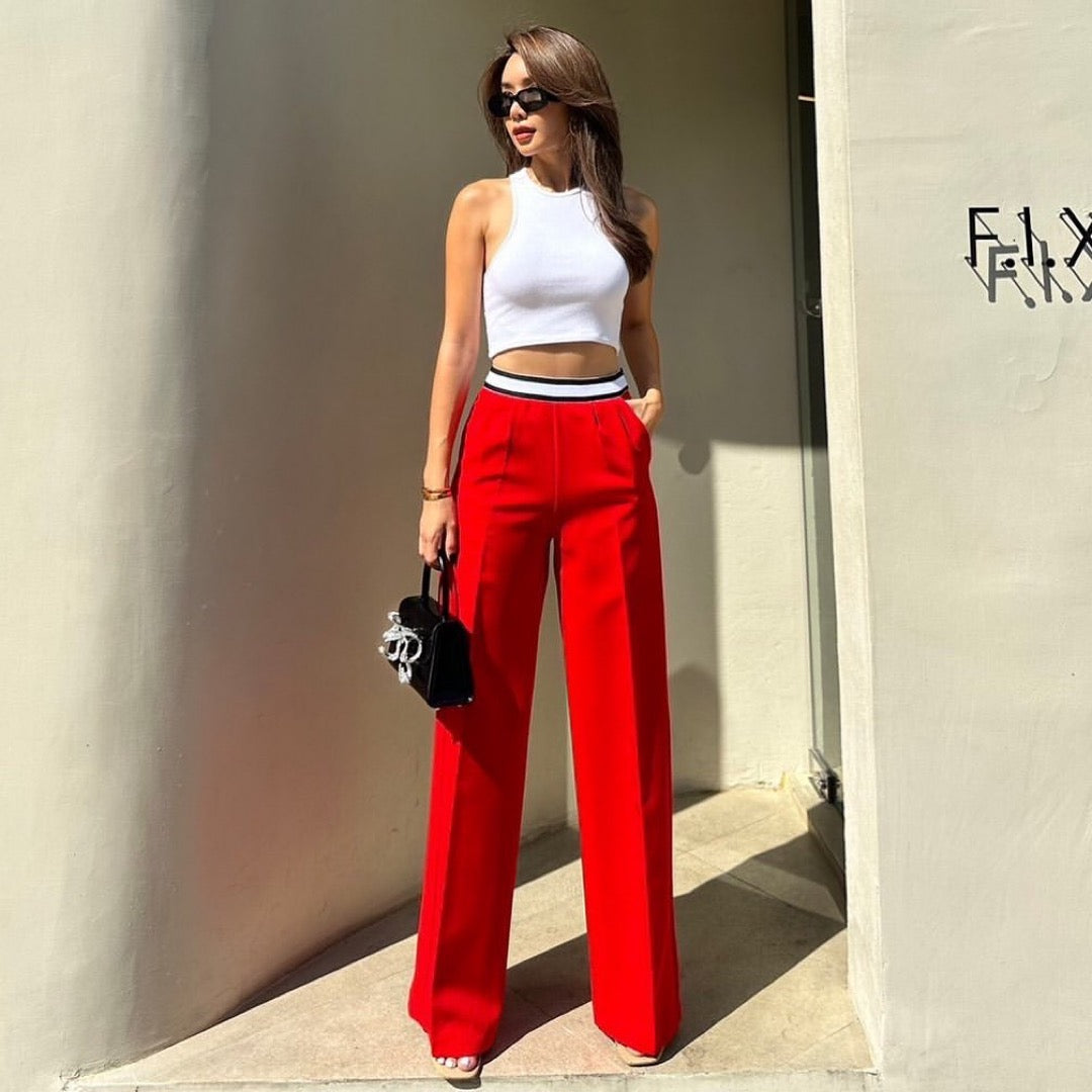 Elastic Waist Casual Pants