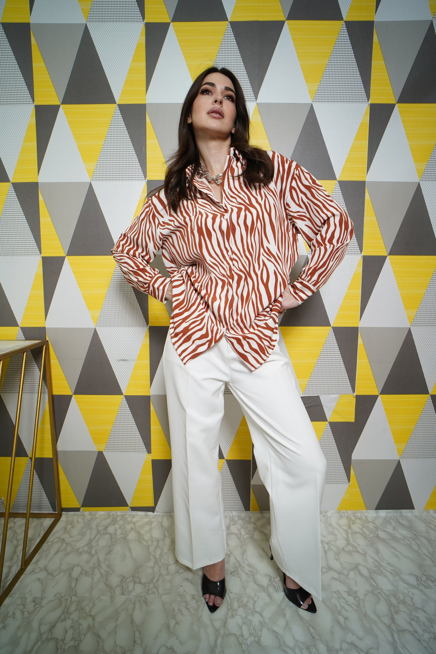 Zebra Print Oversized Shirt