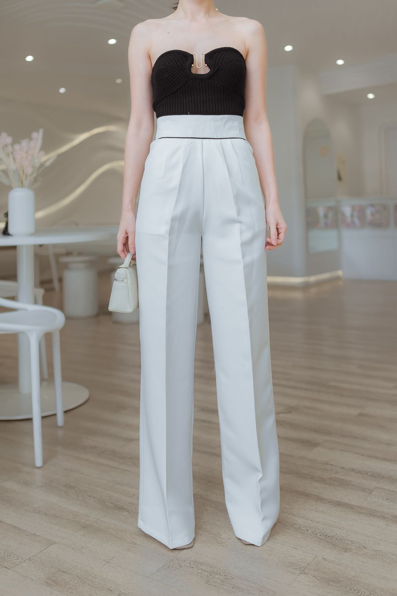 Empire Waist Wide Leg Pants