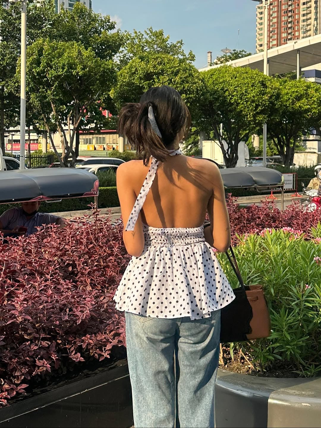 Polka-Dots Halter Neck Top