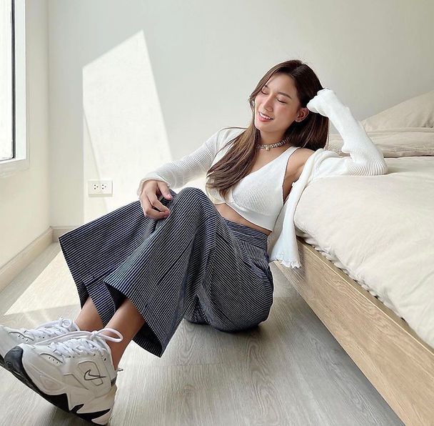 Striped High Waist Leg Pants