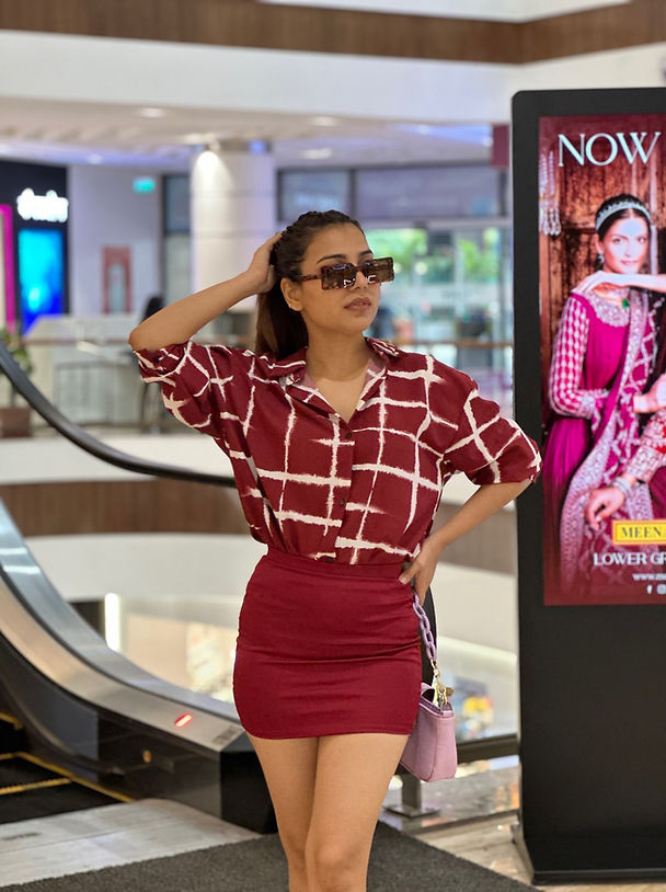 Oversized Shirt With Body Fit Mini Skirt