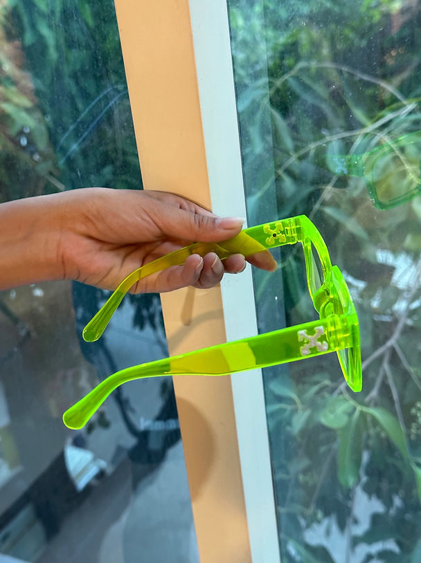 Neon Green Translucent Glasses