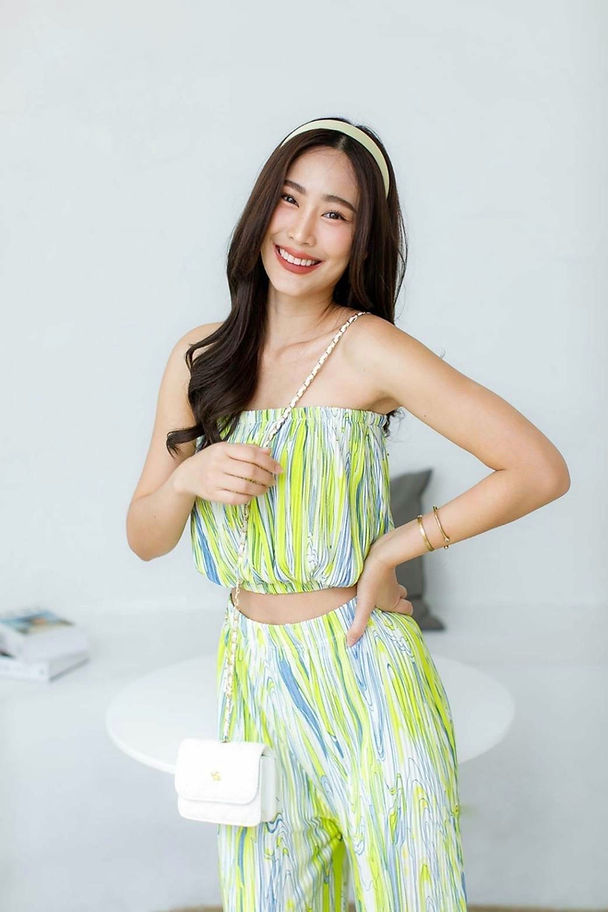 Multi Color Satin Plisse Tube Top