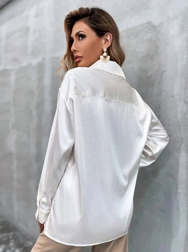 Satin Collared Button Down Shirt