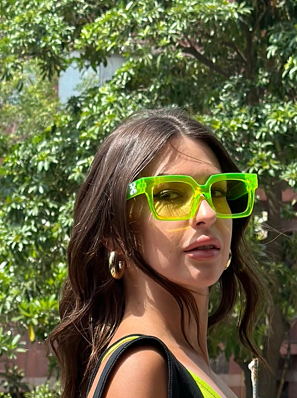 Neon Green Translucent Glasses