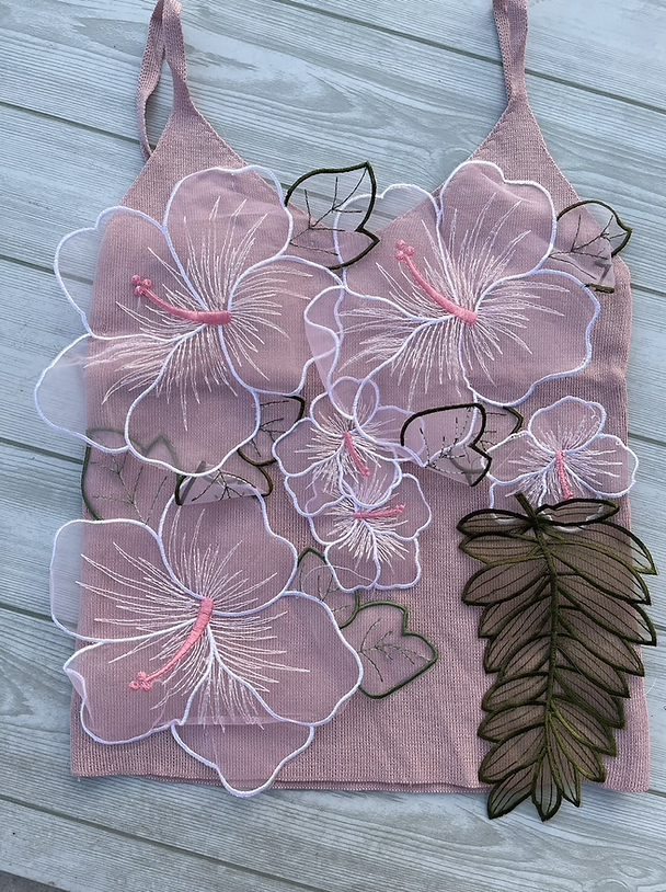 Organza Floral Knitted Cami Top