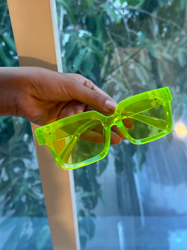 Neon Green Translucent Glasses