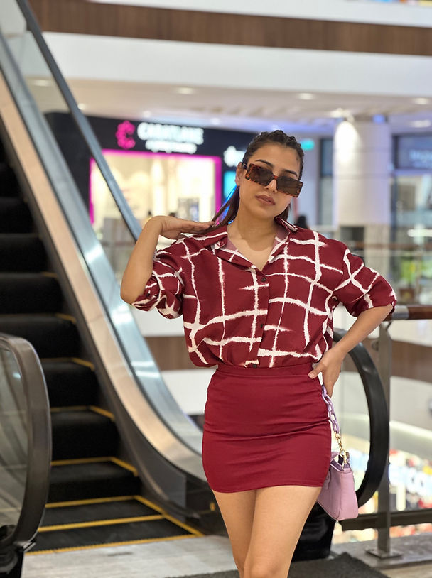 Oversized Shirt With Body Fit Mini Skirt