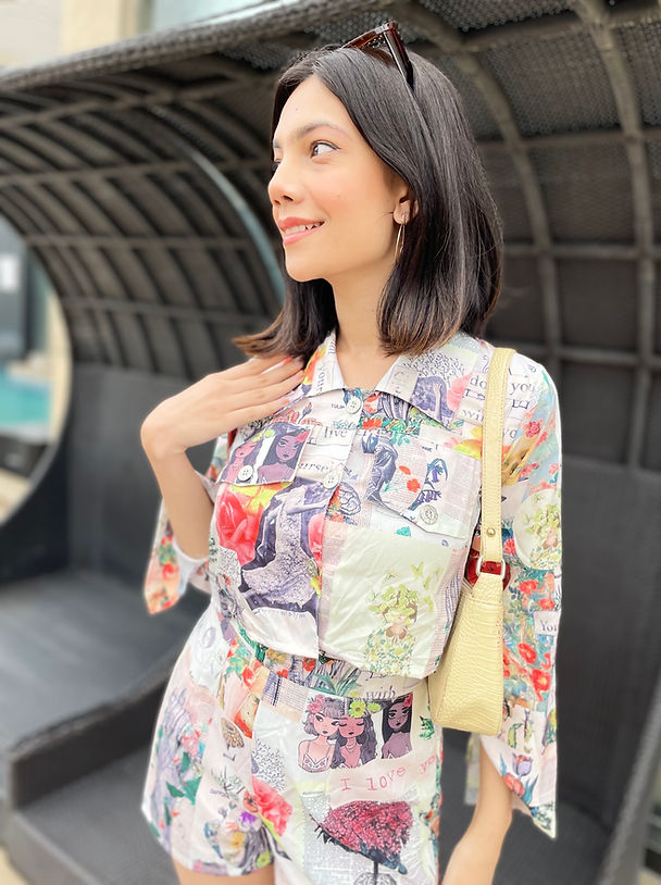 Newspaper Printed Casual Co-ordinates