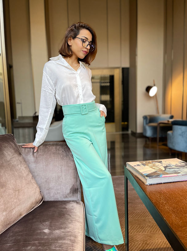 Satin Collared Button Down Shirt