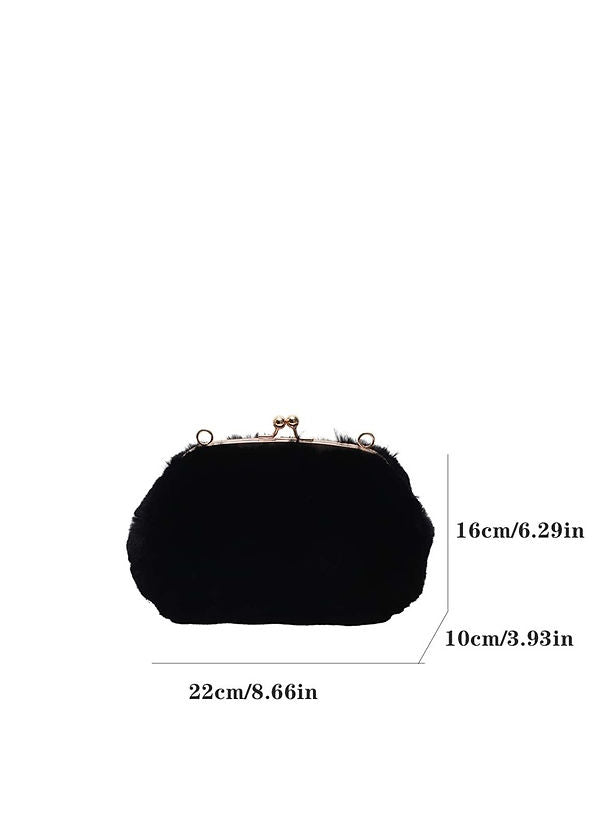 Kiss Lock Fluffy Crossbody Bag