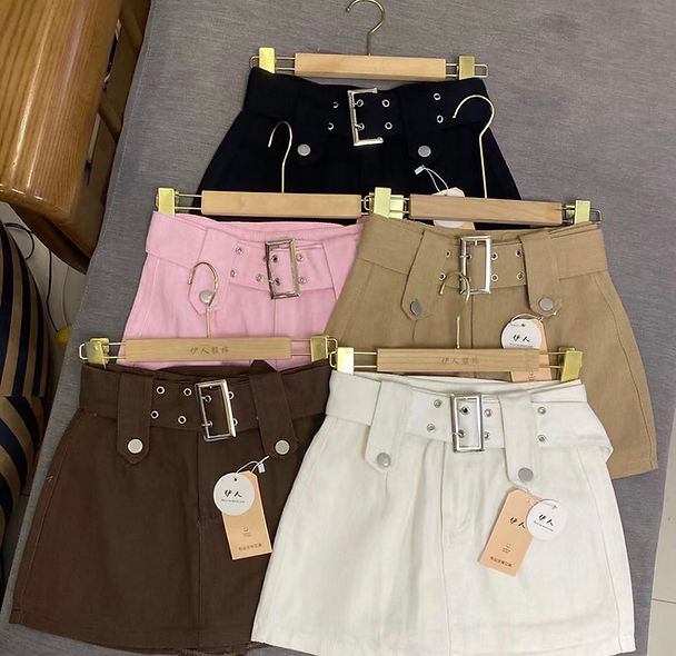 Denim Buckle Belt Y2K Divided Mini skirt