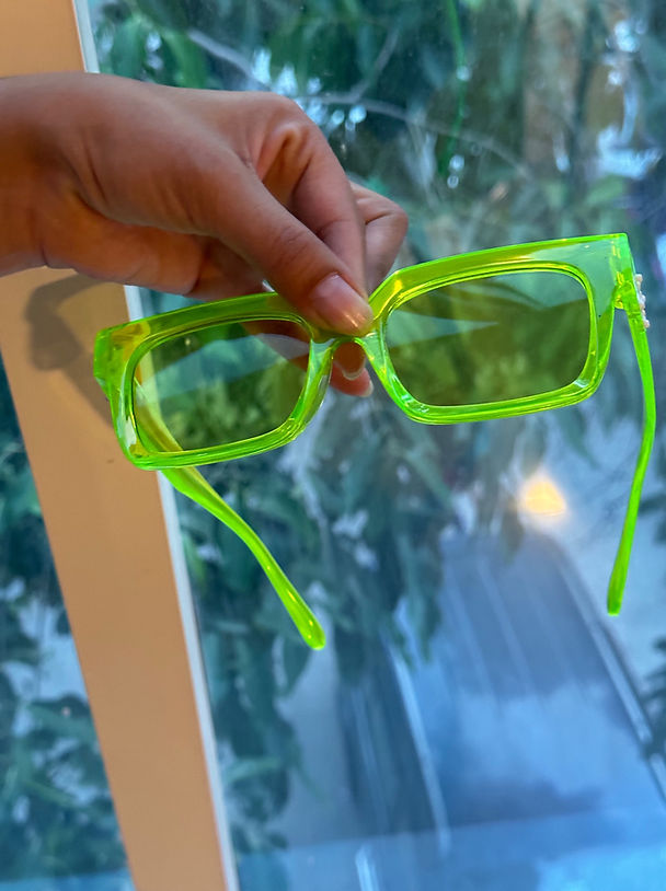 Neon Green Translucent Glasses