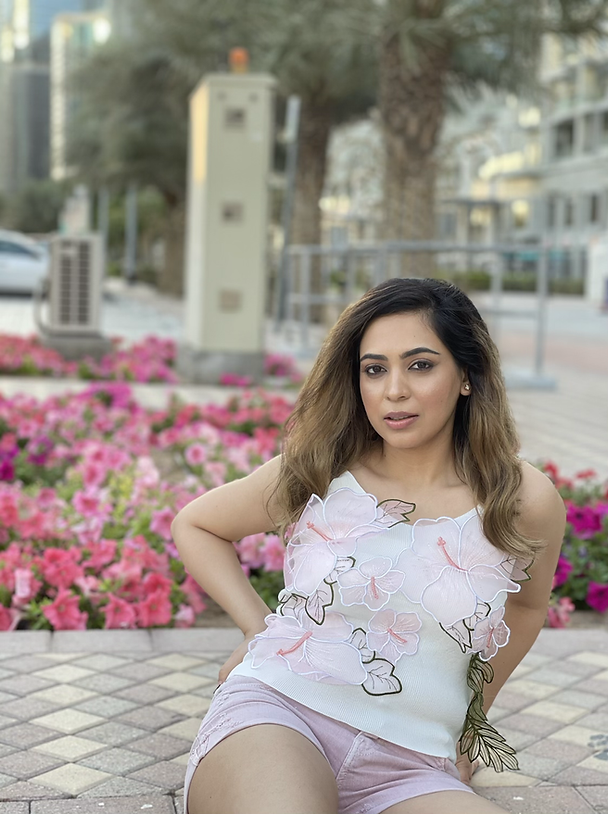 Organza Floral Knitted Cami Top