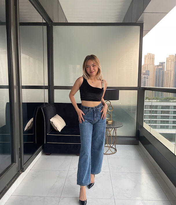 High Waist Double Button Denim Jeans