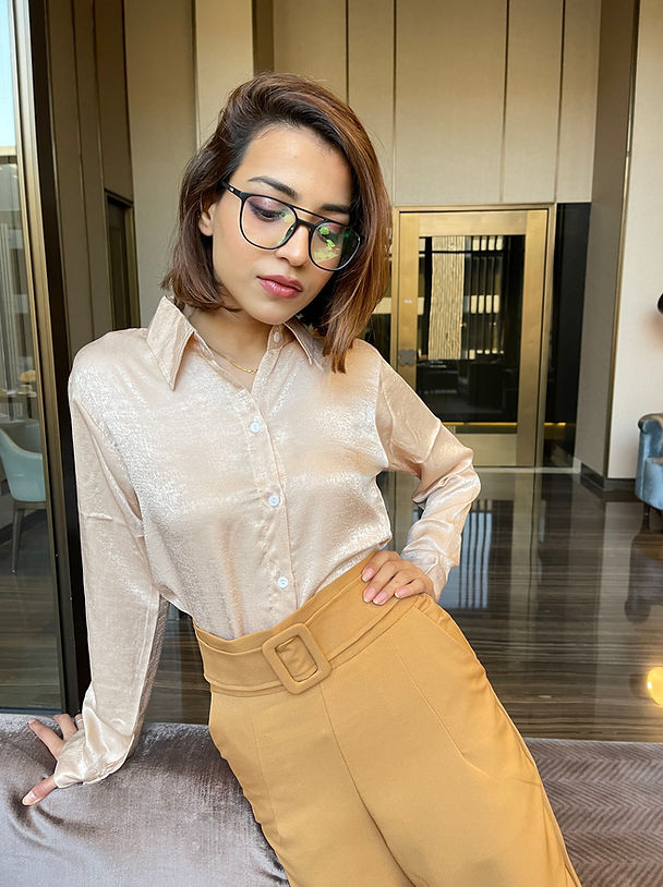 Satin Collared Button Down Shirt